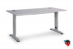 Schreibtisch-System: Budget Star, 180 x 80 cm, lichtgrau- C-Fuss höhenverstellbar, Kabelkanal, sofort lieferbar- absoluter Preishammer !!!!!